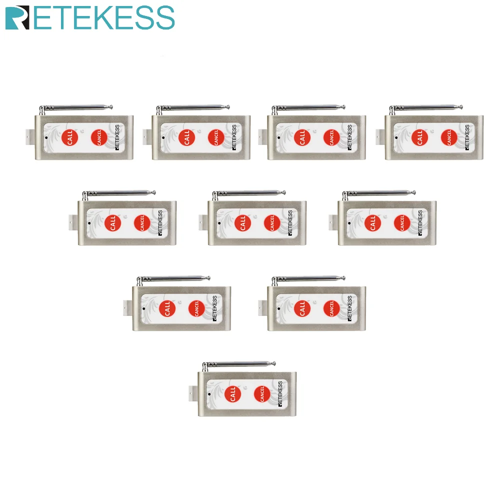 

Передатчик беспроводной Retekess 10 TD004 с двумя кнопками для звонков и пейджера