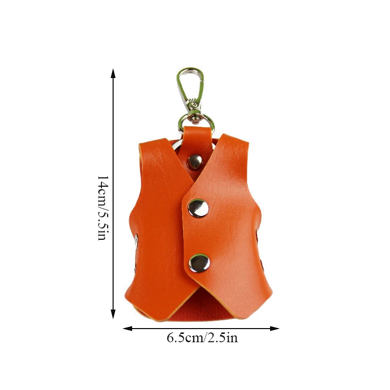 

1 PC PU Leather Vest Shaped Key Case Keychain Car Key Holder Mini Bag Case Unisex Wallet Cover Simple Solid Color Storage Bag