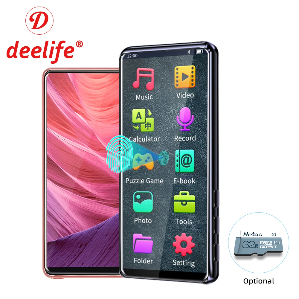 Deelife Bluetooth MP3 плеер и MP4 Воспроизведение с экраном FM радио Запись Встроенный 8 Гб