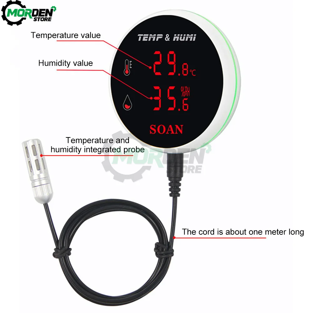 

Tuya Smart WIFI Hygrometer Thermometer With External Temperature Humidity Detector Instrument Tools