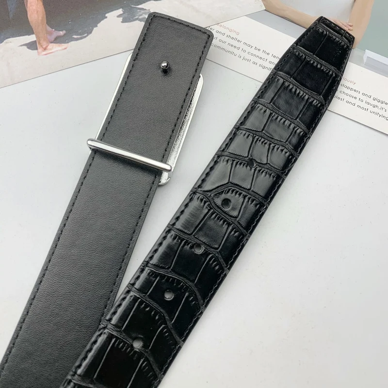 

Belt Man Crocodile Pattern Luxury Designer Brand ICON Buckles for Men's Jeans Accessories Men Gift Belt Male Harness Fashion