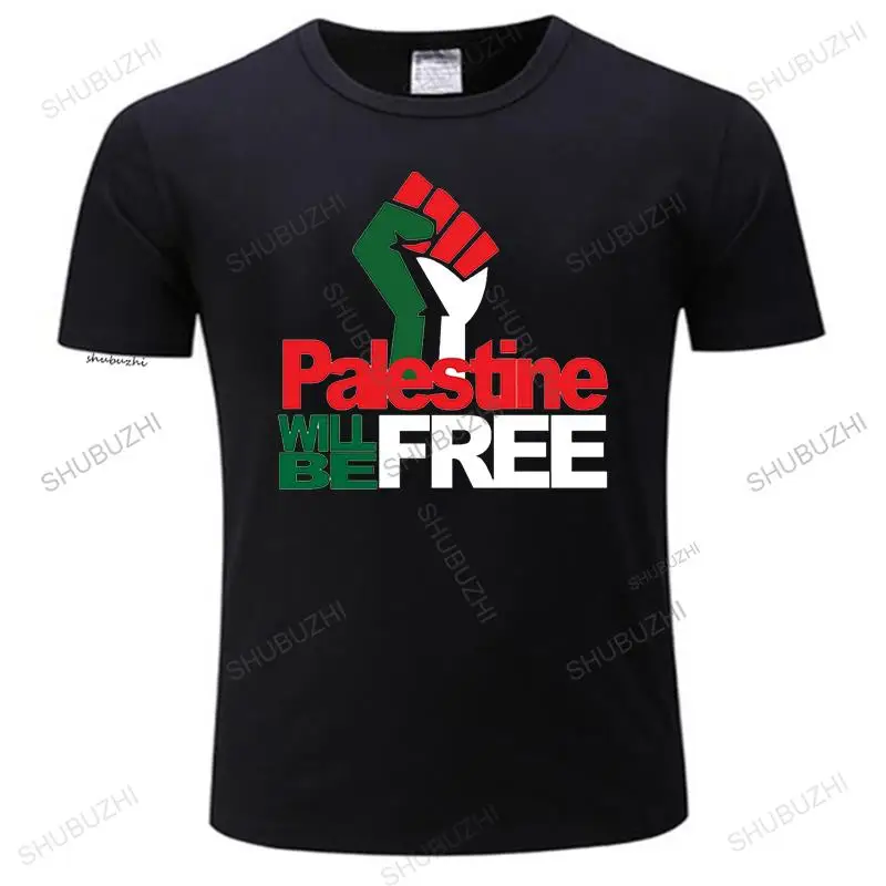 

Mens luxury cotton T shirt short sleeve high quality tees tops PALESTINE WILL FREE Palestinian male summer brand cool teeshirt