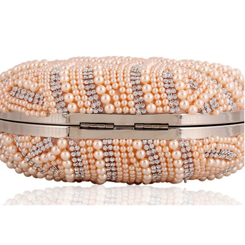 

2020 New Lady Pearl Evening Bag Luxury Diamond Bead Handle Beaded Embroidered Party Wallet and Handbag Mini Shoulder Bag