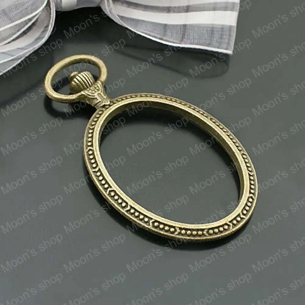 Оптовая продажа 66*38 мм античная бронза эллипса Карманный корпус для часов сплав