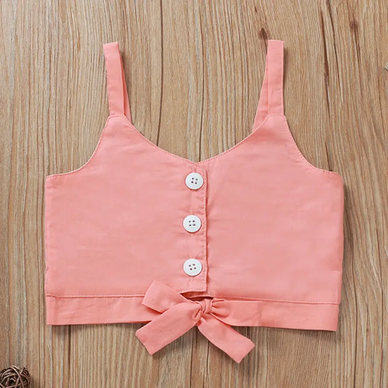 2020 летняя одежда для маленьких девочек детские топы на бретельках + брюки с