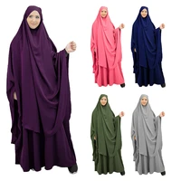 muslim women hijab dress prayer garment set long khimar jilbab abaya full cover ramadan gown islamic niqab musulman ensembles