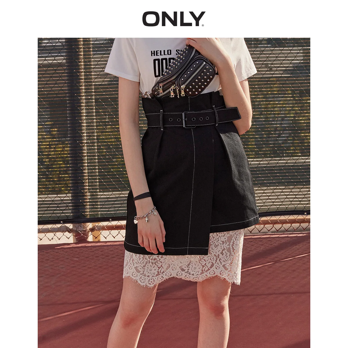 

ONLY Women's High-rise Irregular Hem Denim Skirt | 119237508