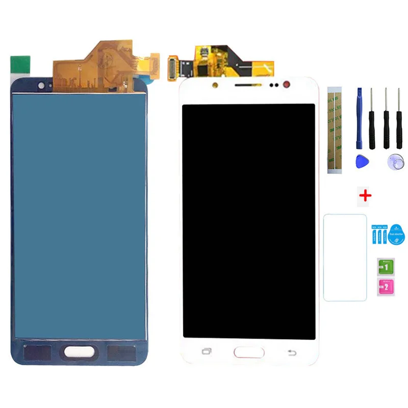 Для Samsung Galaxy J5 J510 ЖК-дисплей сенсорный экран J510FN J510F J510M J510H/DS экран регулировка яркости рамка Корпус - Цвет: White no Frame
