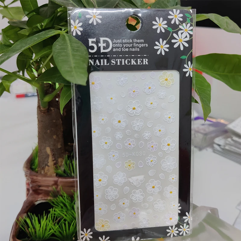 

Наклейки 5D для ногтей, милые красивые украшения для ногтевого дизайна с лепестками цветов, стереоскопические Стикеры, аксессуары, дизайн с ...