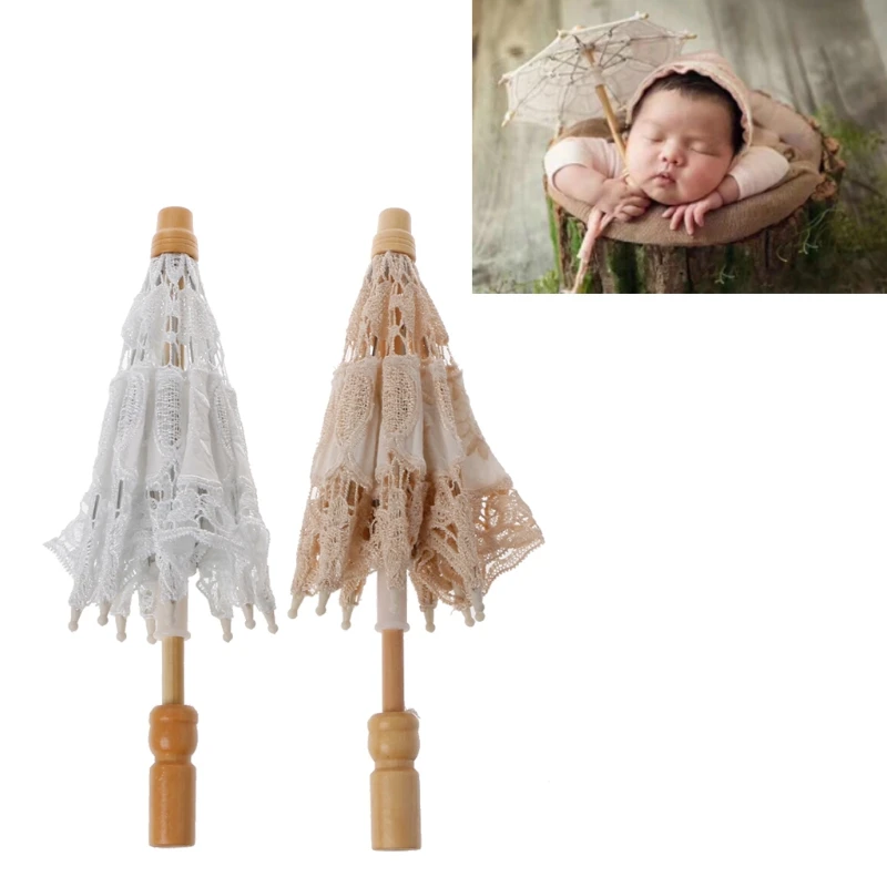 Accesorios de fotograf&iacute;a de beb&eacute; reci&eacute;n nacido, sombrilla de encaje, estudio infantil, fotograf&iacute;a, regalo de Ducha-0