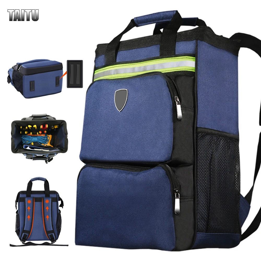 

Сумка для инструментов электрика, Многофункциональный переносной холщовый износостойкий рюкзак на плечо