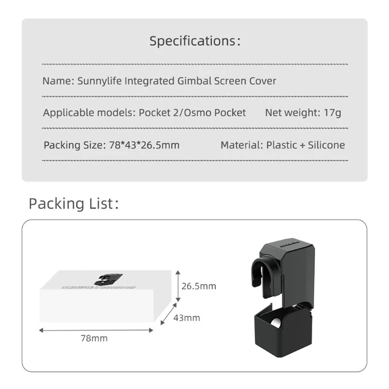 

Protective Cover Lens Cover Screen Protector for-DJI POCKET/Pocket 2