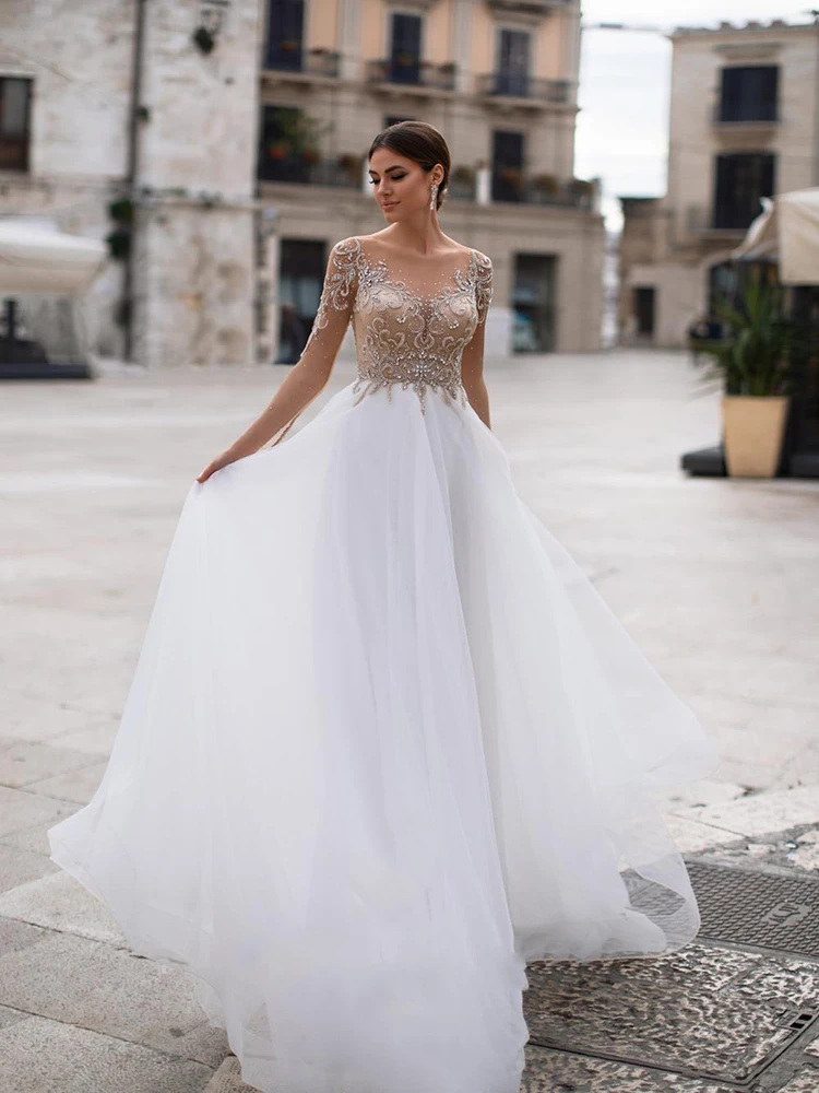 

Hi Shy Bride New simple wedding dress backless sleeveless design chiffon lace bride dresses princess dress plus size tailor-made