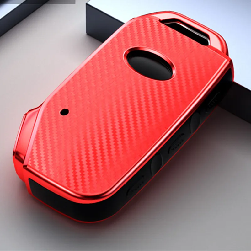 

Carbon fiber Car key Set Skin For for KIA Sportage 2018 2019 Remote Fob smart Shell Protect key Holder Protector
