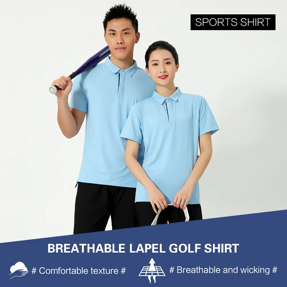 Lightweight Breathable Golf Wear Team Outdoor Sports Shirt Quick Dry Men's Golf Short Sleeve Shirt Summer Casual Lapel T-Shirt