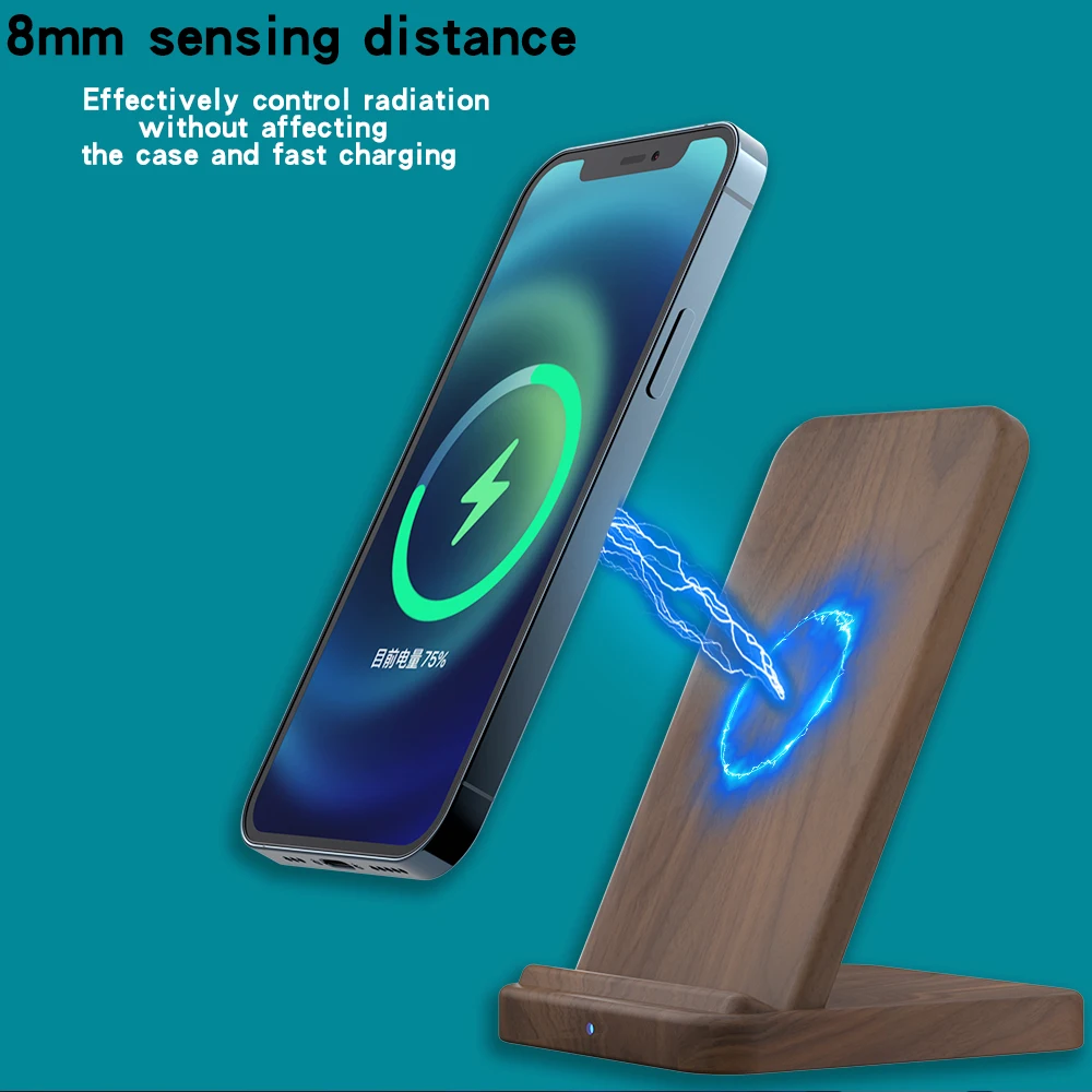 keysion 15w qi wireless charger wooden quick charge stand for iphone 12 pro 11 xr xs samsung s21 s20 s10 xiaomi mi 11 huawei p50 free global shipping