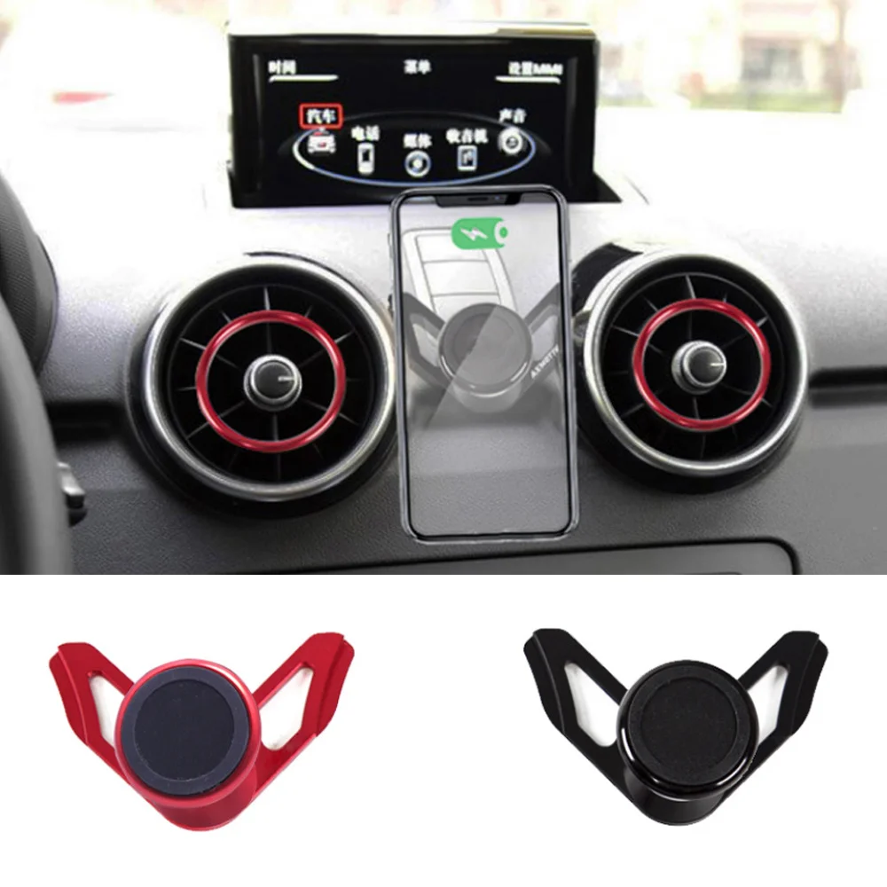 

The Car Households Are Two -port USB2.4A Travel Ca Magnetic Car Holder for Audi A1 Air Vent Clip Mount Metal Stand 360 Degree