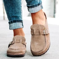 2020 new retro casual women flats plus size slip on loafers half drag round toe women flats autumn sneakers ladies women shoes