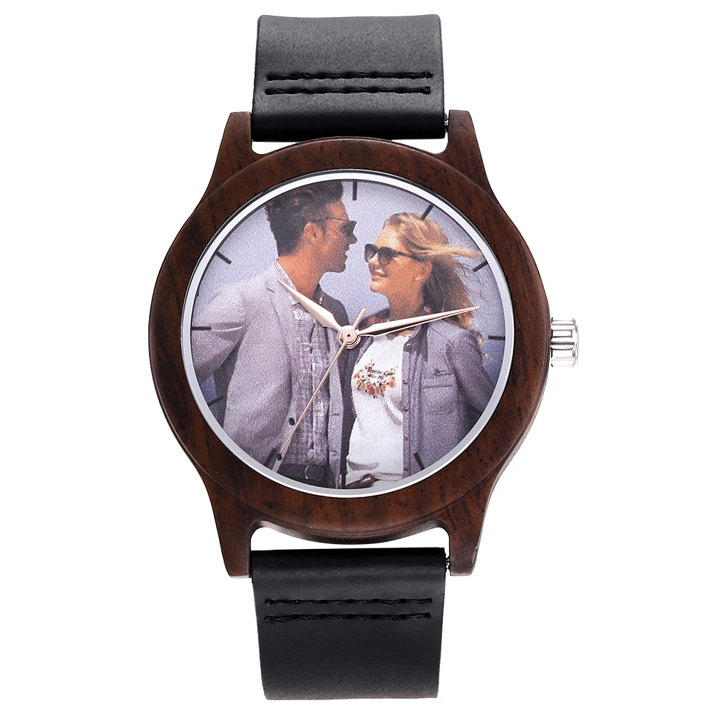 

Wooden watch Men's Personal Customization Birthday Gift Photo Surface Processing Bamboo Watch