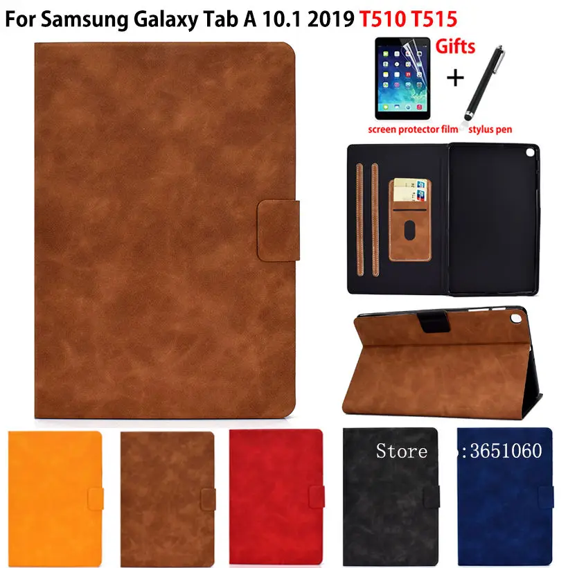 

Case For Samsung Galaxy Tab A 10.1 2019 SM-T510 SM-T515 T510 T515 Cover Funda Tablet Flip Stand Shell Coque Capa +Gift