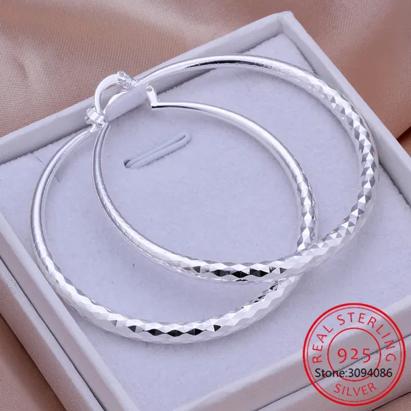 

Серьги женские круглые в стиле хип-хоп из серебра 925 пробы, 5,1 см