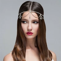 sexy goddess water drop rhinestone pendant hair with headdress beautiful crystal wedding accessories hair chain hair accessories