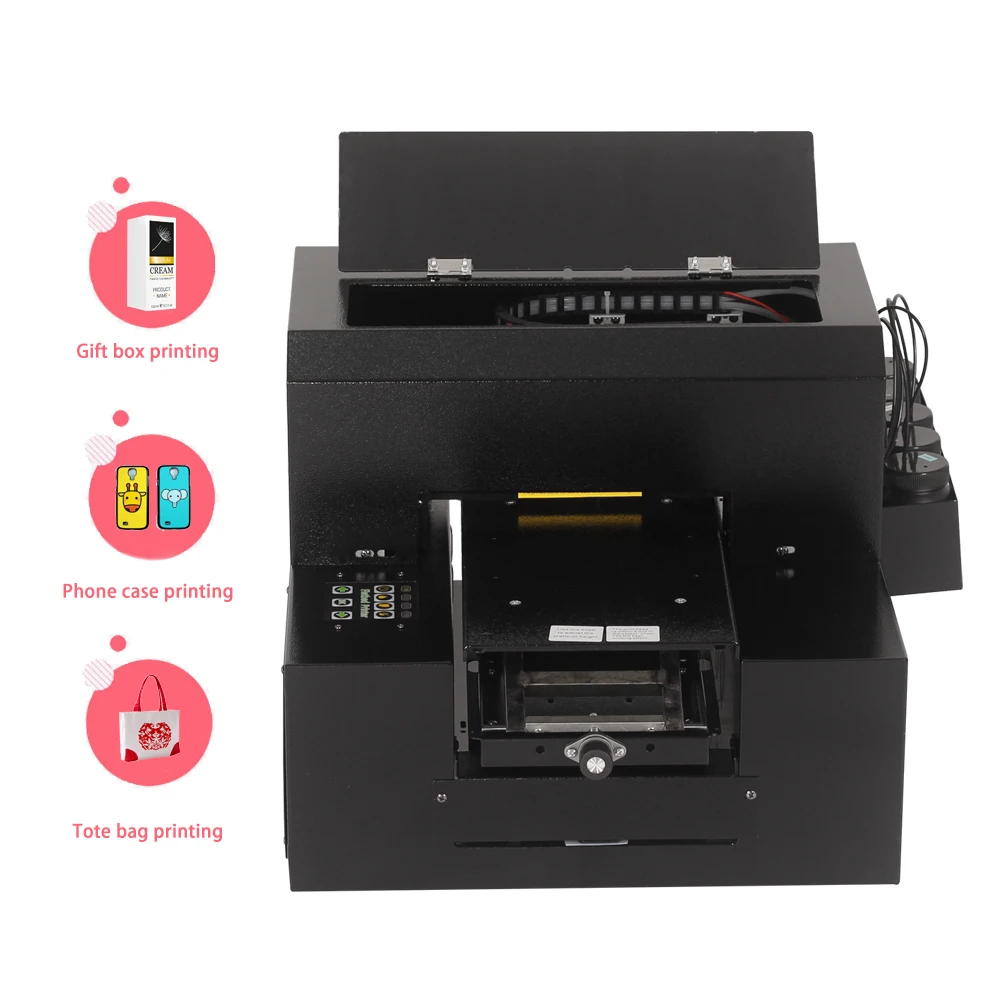 

Small home inkjet printer six-color LED UV cooling for packaging box/handbag/mobile phone case printing