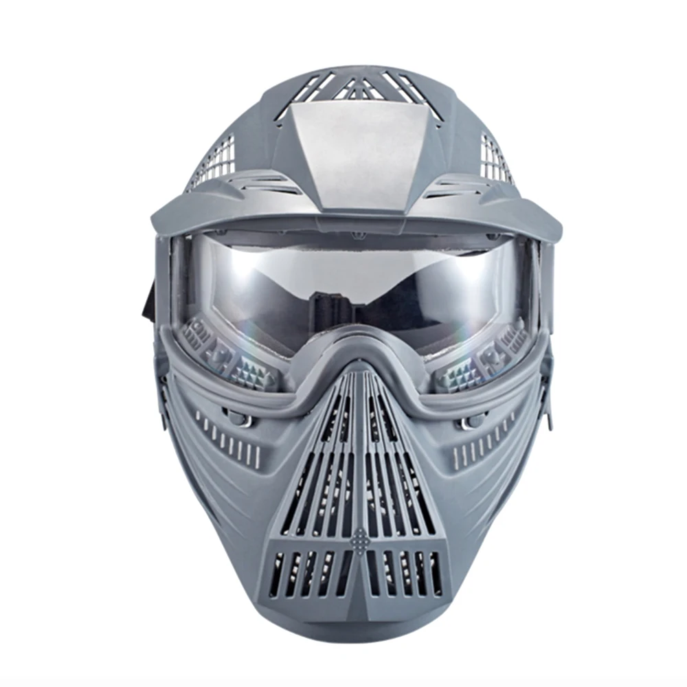 

Tactical Airsoft Full Face Mask Paintball Protective Safety Goggles Anti-Fog PC Lens Breathable Transformer Mask Shoot Accessory