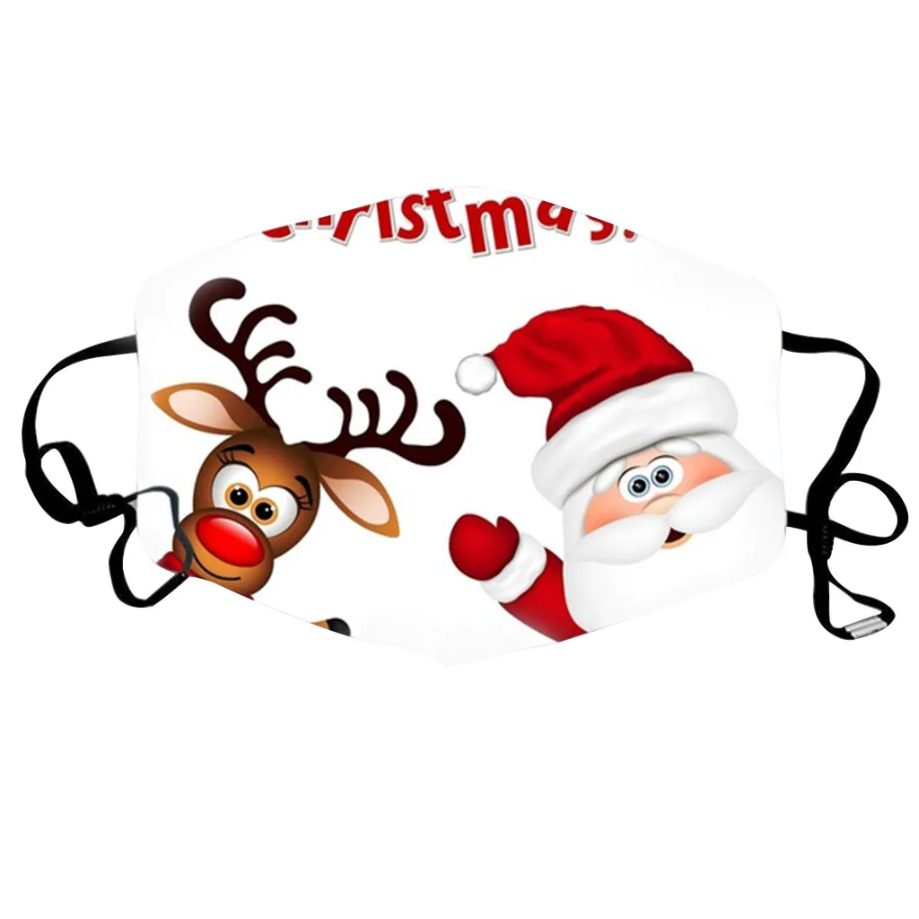 

5pcs Kids Christmas Masks Cute Printed Dustproof Mouth Face Cover Mask Reusable Washable Reusable Washable Mask Mascarilla#E1