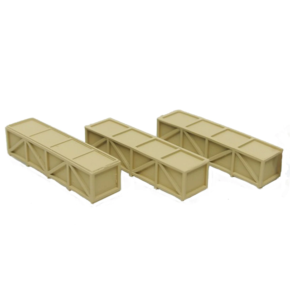 

3Pcs 4cm 1:87 HO Scale Train Model Construction Scene Sand Table Cargo Box - Rectangular