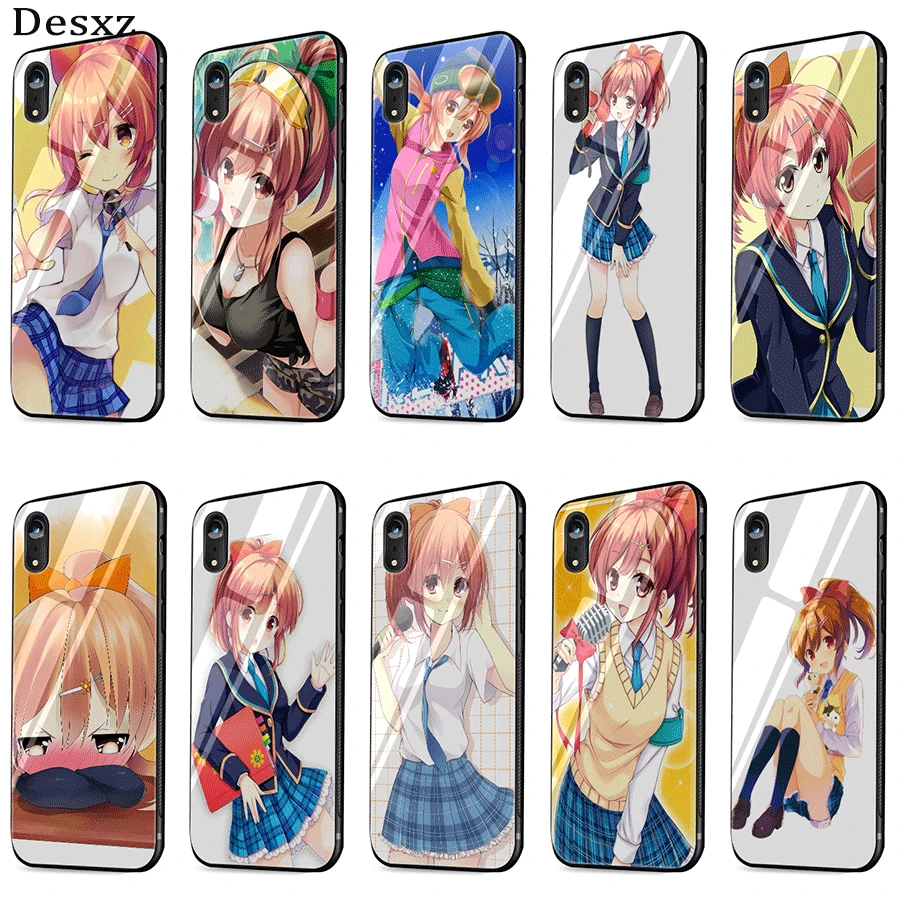 Стеклянный ТПУ чехол для телефона iPhone 5 5S SE 6 6s 7 8 Plus X XR XS Max Sakurai Akane Girl Friend BETA