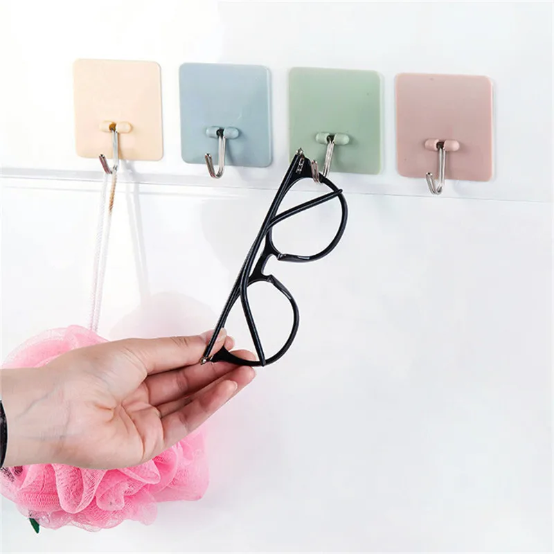

4/10PCS Strong Home Kitchen Hooks Transparent Suction Cup Sucker Wall Hooks Hanger For Kitchen Bathroom mounted wall hook