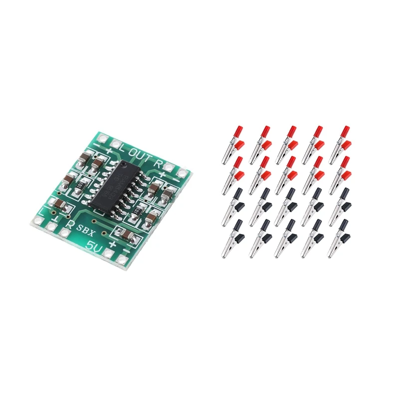 

1 аудиомодуль PAM8403, USB DC 5 В, класс D, плата цифрового усилителя, ЖК-дисплей, 20 шт., металлический Аллигатор с пластиковой ручкой 45 мм