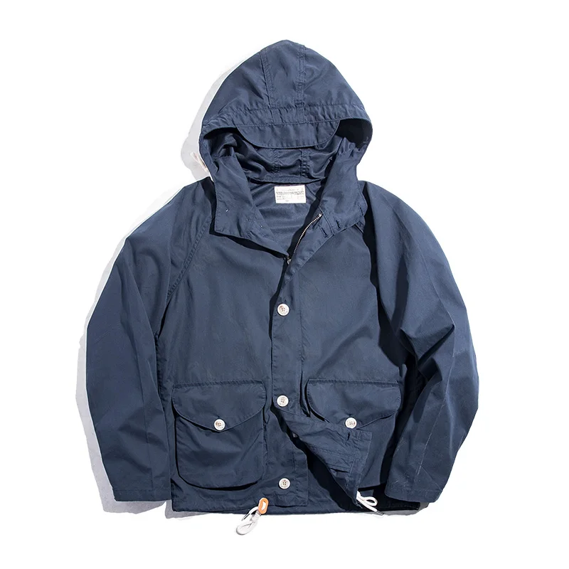 Maden Мужская куртка с капюшоном на молнии Повседневная демисезонная легкая