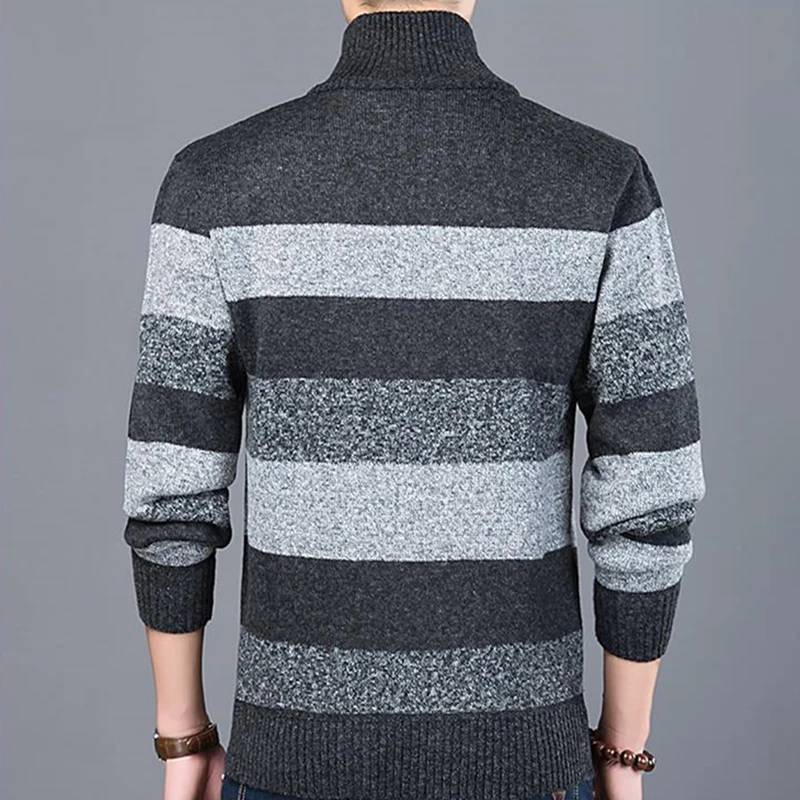 2019 толстый новый модный брендовый мужской свитер кардиган облегающие вязаные