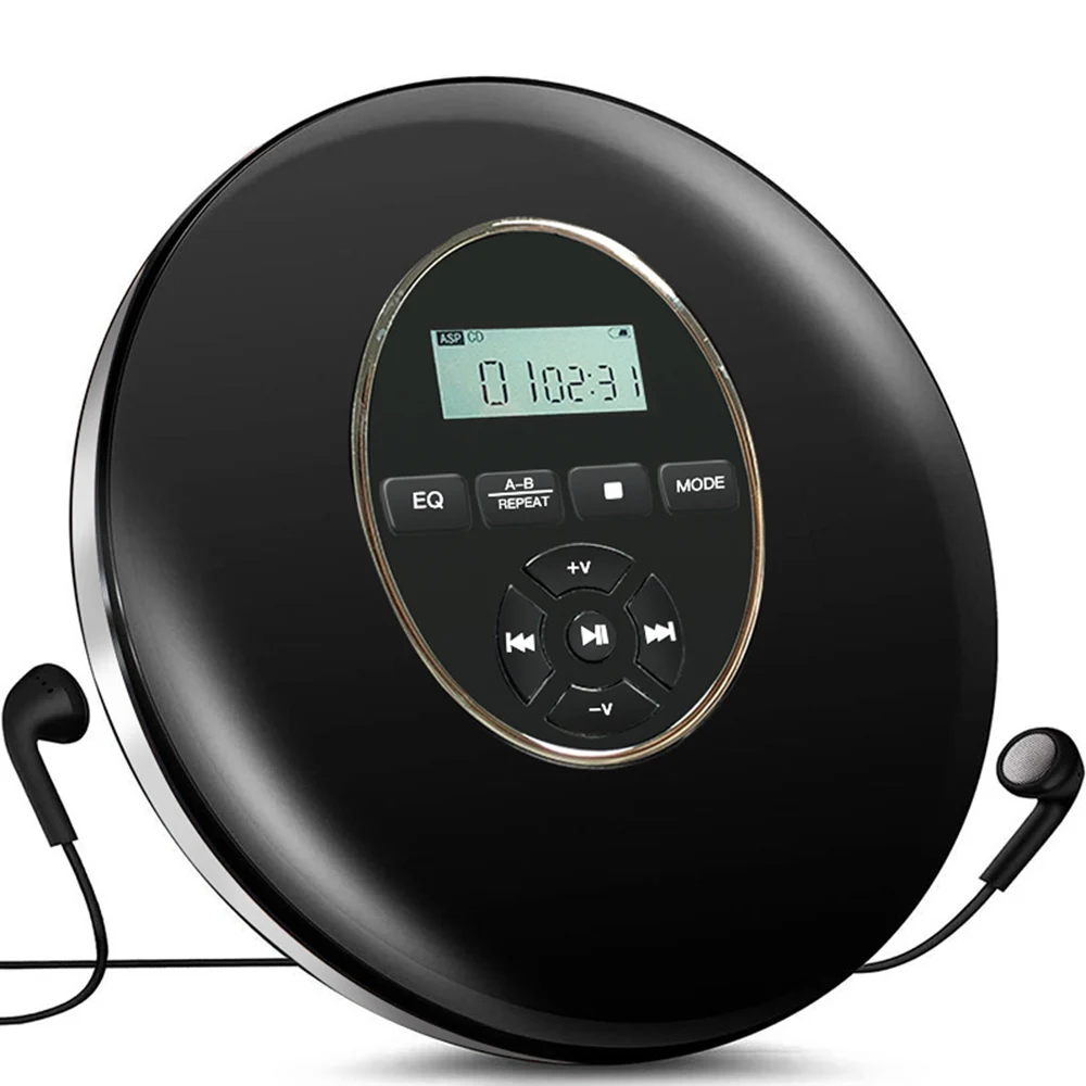 Портативный CD-проигрыватель YR-Q50, Hi-Fi плеер с кабелем AUX и поддержкой TF-карт - изображение