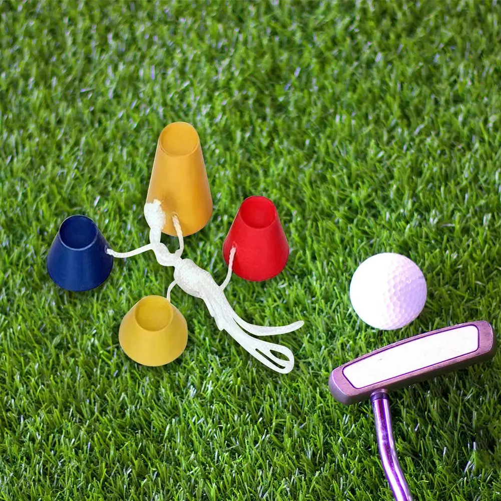 

4 Pcs Rubber Golf Tees Multi Color Durable Rubber Cushion Top High-quality Golf Ball Tee Non-slip Golf Accessories