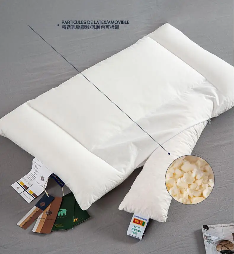

Rebound Fiber Filling Adult Sleep Soft Memory Pillow Bedding Latex Particles Pillows Adjustable Neck Protection Fluffy Pillows