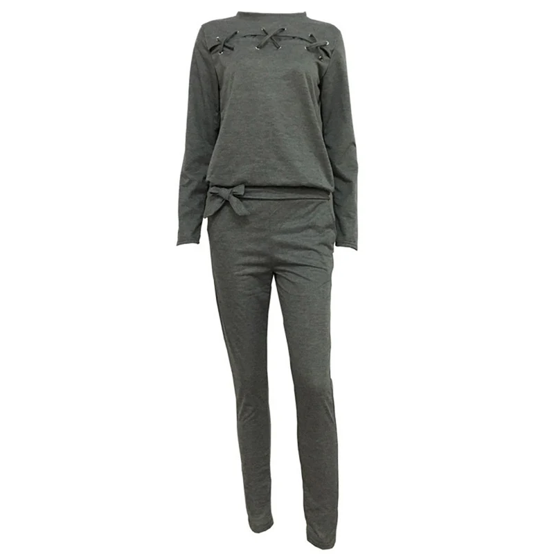 

Women Sports Sets 2 Pieces Bandage Hoodies + Sweatpants Women Tracksuits Sportswear Sports Fitness Running Volleyball Sets