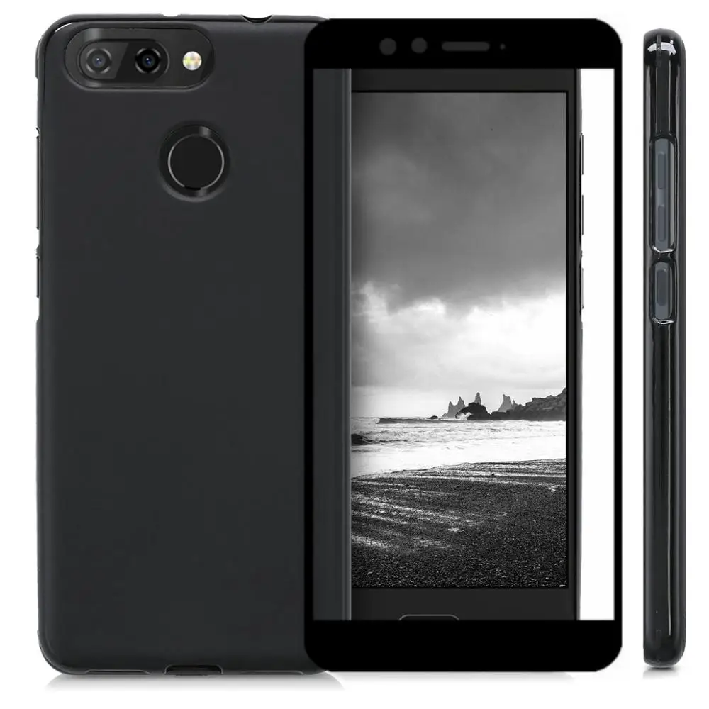 Для lenovo S5 K520 чехол для lenovo S5 K520 стекло роскошный мягкий ТПУ чехол для телефона с закаленным стеклом для lenovo S5 Coque - Цвет: Черный