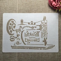 a4 29cm sewing machine words diy layering stencils wall painting scrapbook coloring embossing album decorative template