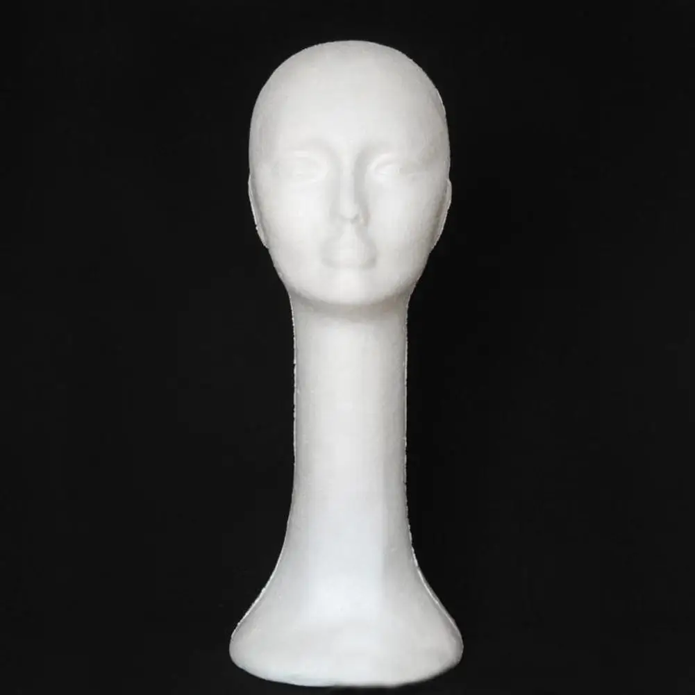 Female Human Head Long Neck Mannequin Women Plus Size Foam Wig Hat Glasses Display Stand Model Training Head Decoration