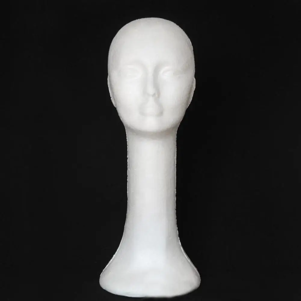 

Female Human Head Long Neck Mannequin Women Plus Size Foam Wig Hat Glasses Display Stand Model Training Head Decoration