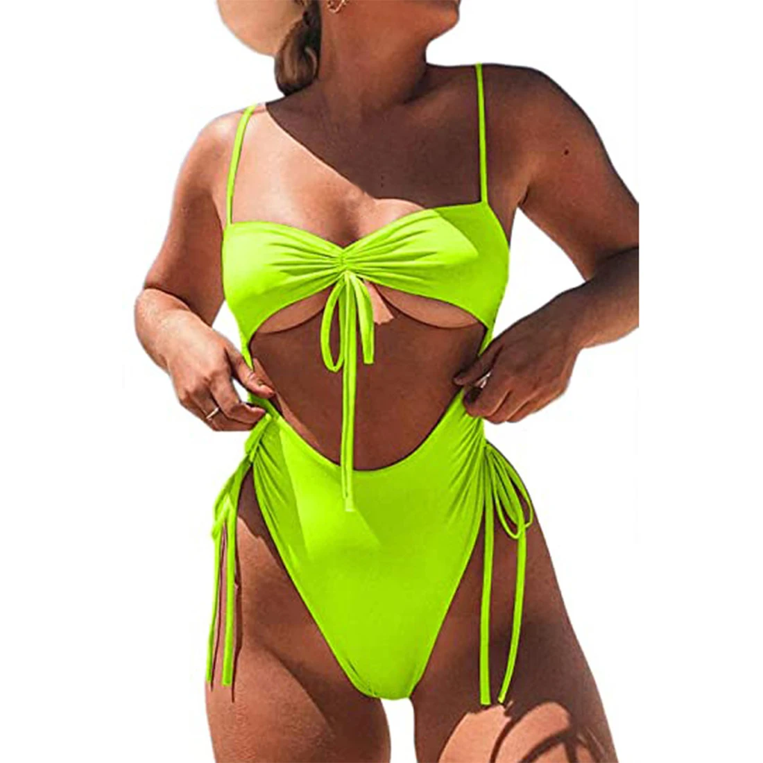 

Leopard Hollow Out Swimsuit One Piece Splice High Bodysuit Sexy Push Up Swimwear Women 2020 Brazilian Bathing Suit Bikini Set
