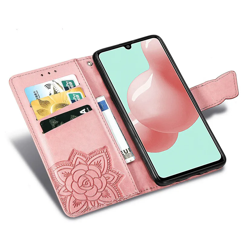 Кожаный чехол книжка с бабочками для Samsung Galaxy A01 A11 A21 A31 A41 A51 A71 A81 A91 M21 M31 бумажник