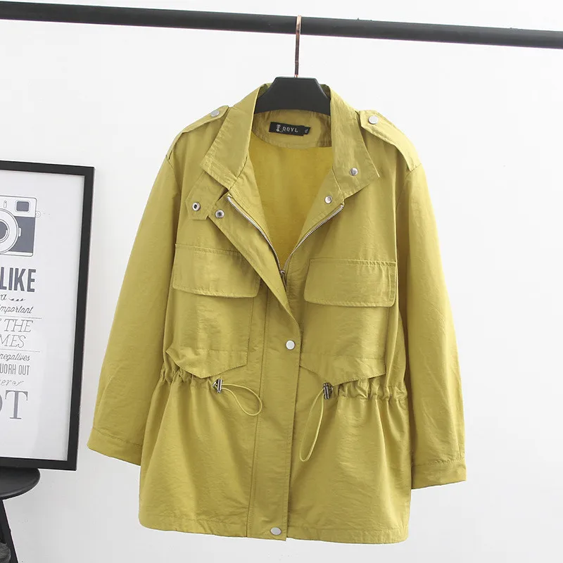 

2023 New Spring Autumn Windbreaker Female Belt Slim Coat Student Tops Outerwear Femmes Loose Casual Trench Coat Women LM097