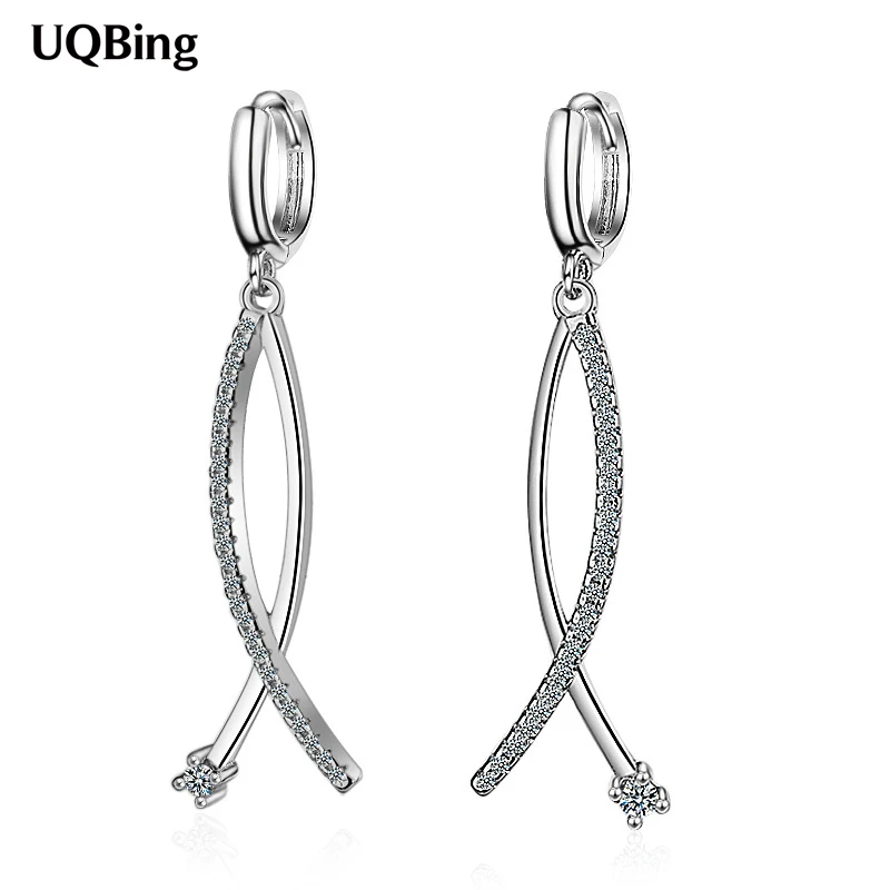 

Silver Color AAA Crystal Fish Shape Clip Earrings On Ear Silver Jewelry
