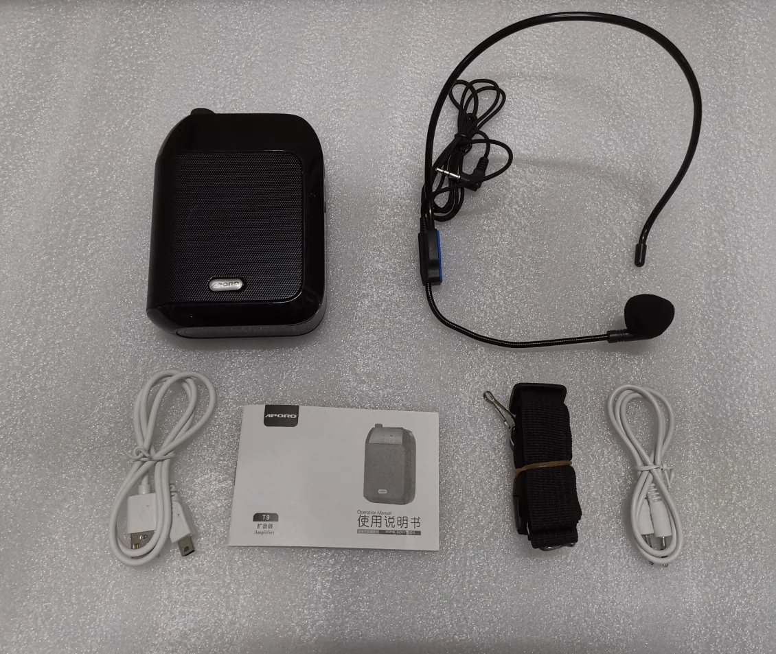 15 Вт Портативный голосовой усилитель проводной микрофон FM-радио AUX звукозапись