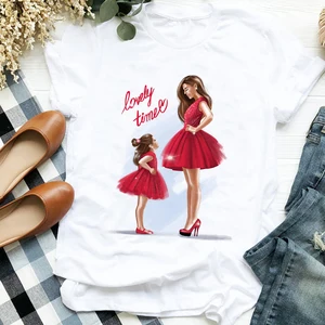Женская рубашка с принтом Милая любовь Милая модная одежда для девушек и мам Дамская Футболка с графическим принтом Футболка женская футболка