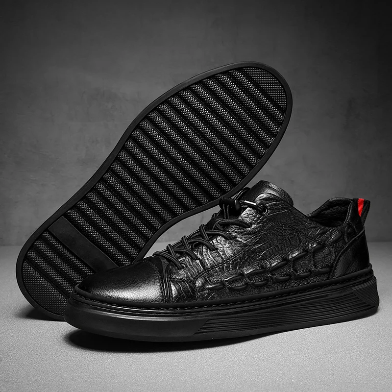 Кроссовки мужские легкие с крокодиловым узором Повседневная Удобная дышащая